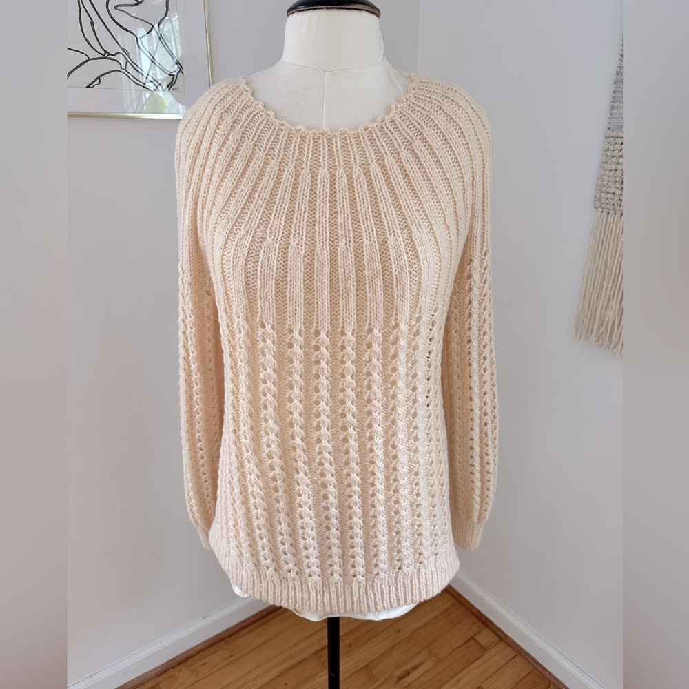 Hand knit ivory sweater